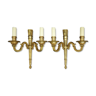 Paire d'appliques au carquois style Louis XVI Petitot France