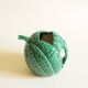Pichet en Céramique Émaillée Verte — Barbotine Forme Melon — Années 60