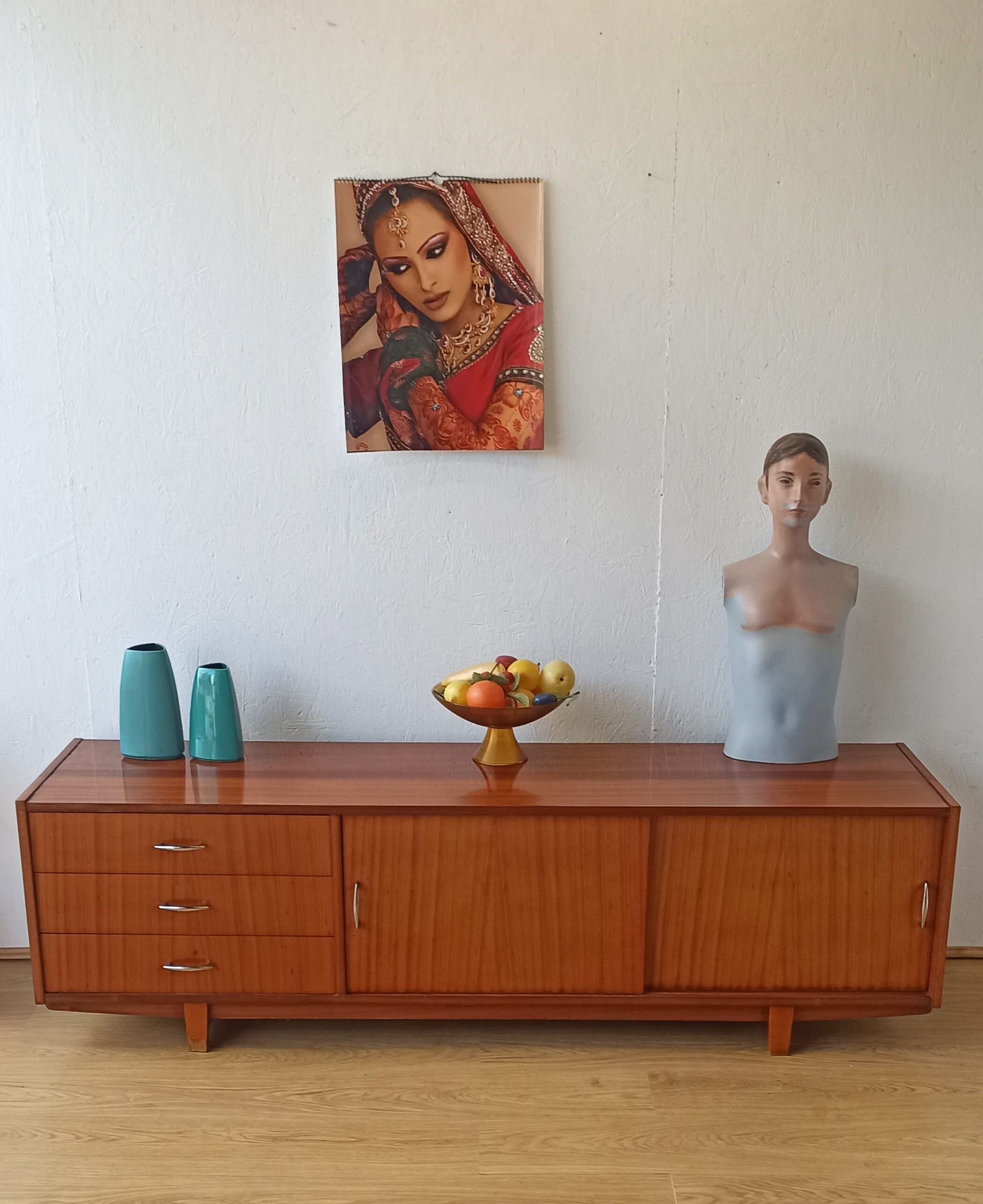 Vintage lowboard with drawers and shelves, 1970