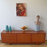 Vintage lowboard with drawers and shelves, 1970