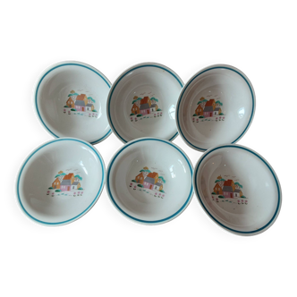 Lot de 6 assiettes  creuses  Dairy Farm