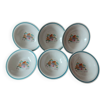 Set of 6 Dairy Farm soup plates