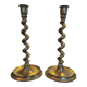 Pair of bronze torch candlesticks 1900