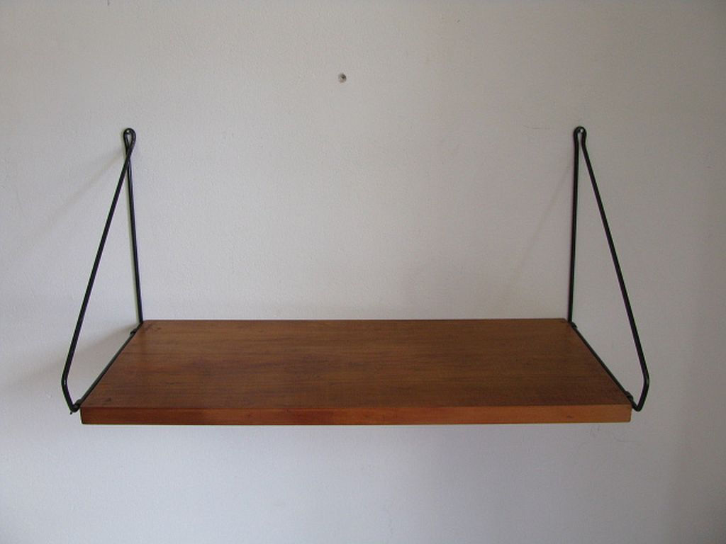 Étagère murale vintage bois 1960