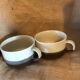 Paire de tasses mug déjeuner en grès