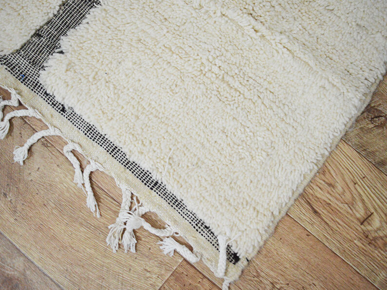 Tapis berbère blanc 255 x 152 cm