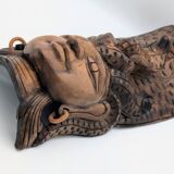 Sculptural Mask Wood - Face & Royal Cobra (Naga) - Tribal Art Indonesia