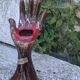 Hand vase in flamed enamelled ceramic stamped vintage vallauris