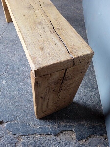 Bench 120 cm patinated solid wood