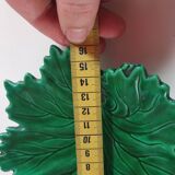 vintage empty pocket cup hornberg slip in green ceramic leaf shape