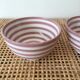 Lot of Moroccan ceramic bowls striped pink