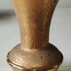 Ball vase stamped Verrerie de Monaco/Monte Carlo. In gold granite glass