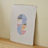 Embroidery on rag paper