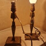 Paire de lampes vintage style Égyptien en laiton – Design pharaon,