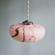 Set of 3 pendants in pink marbled opaline