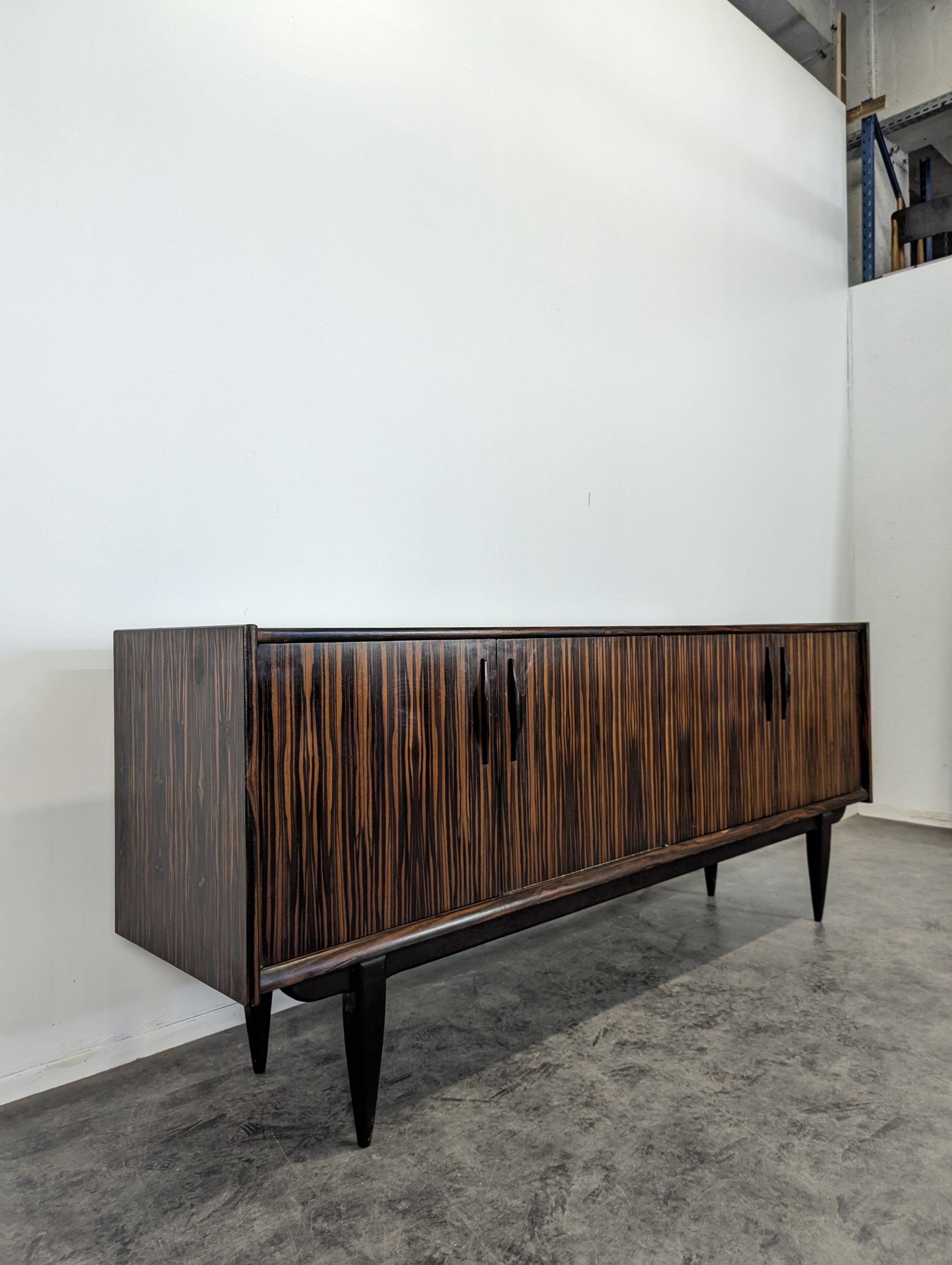 Scandinavian sideboard in Macassar ebony and sycamore, 1960s