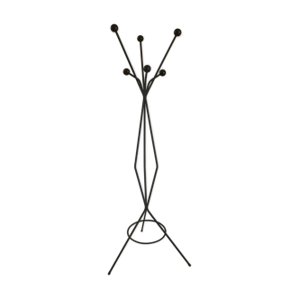 Black steel tripod coat holder