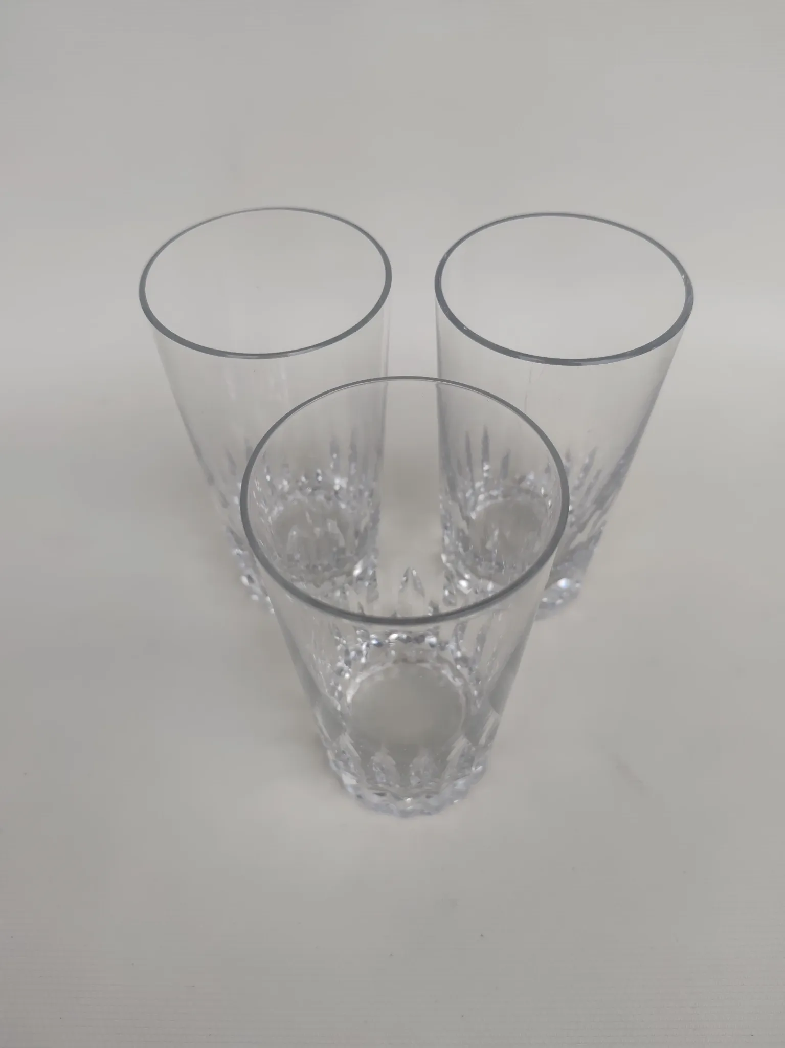 3 large long drink glasses in Baccarat crystal, Piccadilly model.