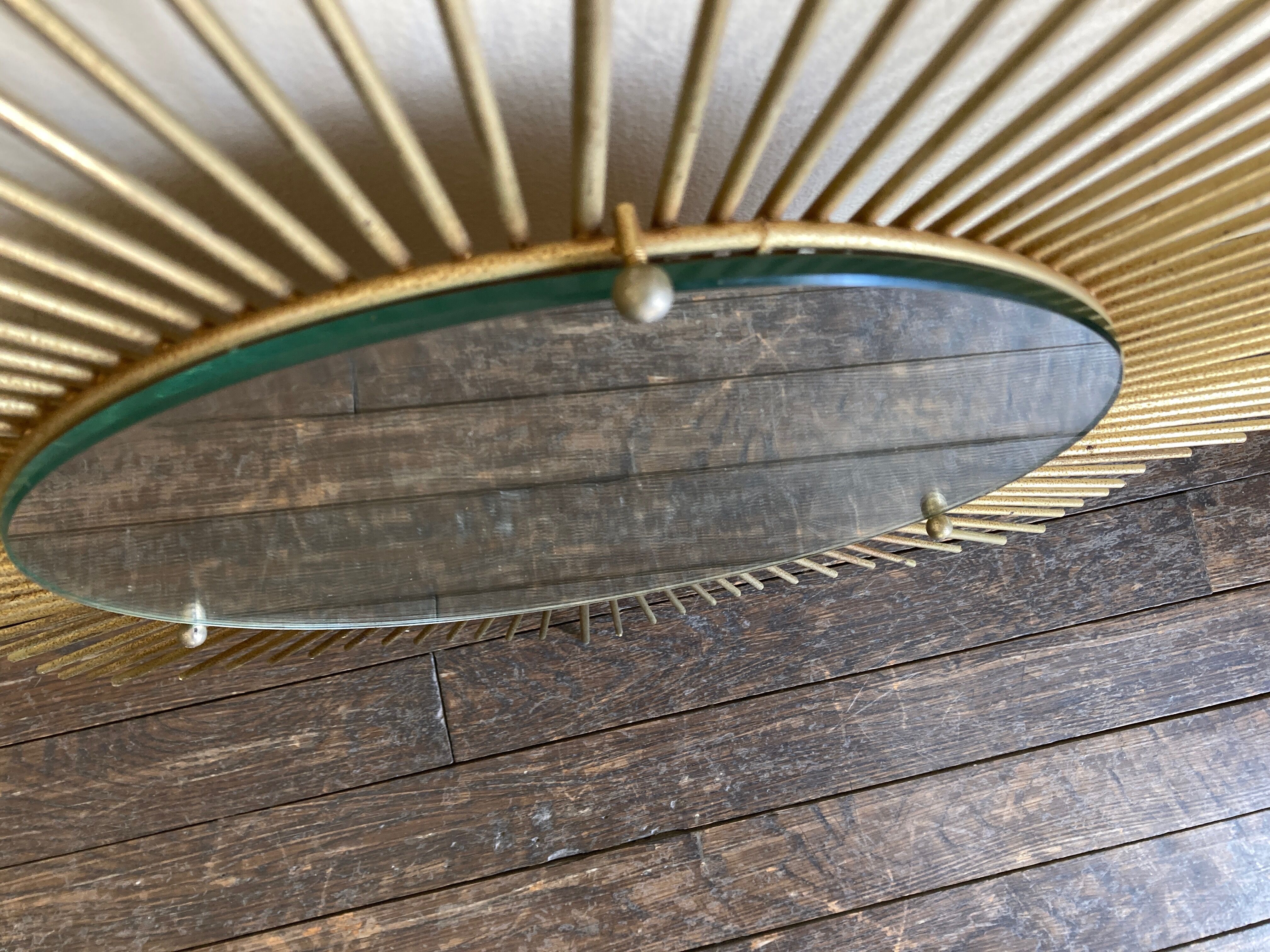 Sun mirror 1960 rn gilded metal