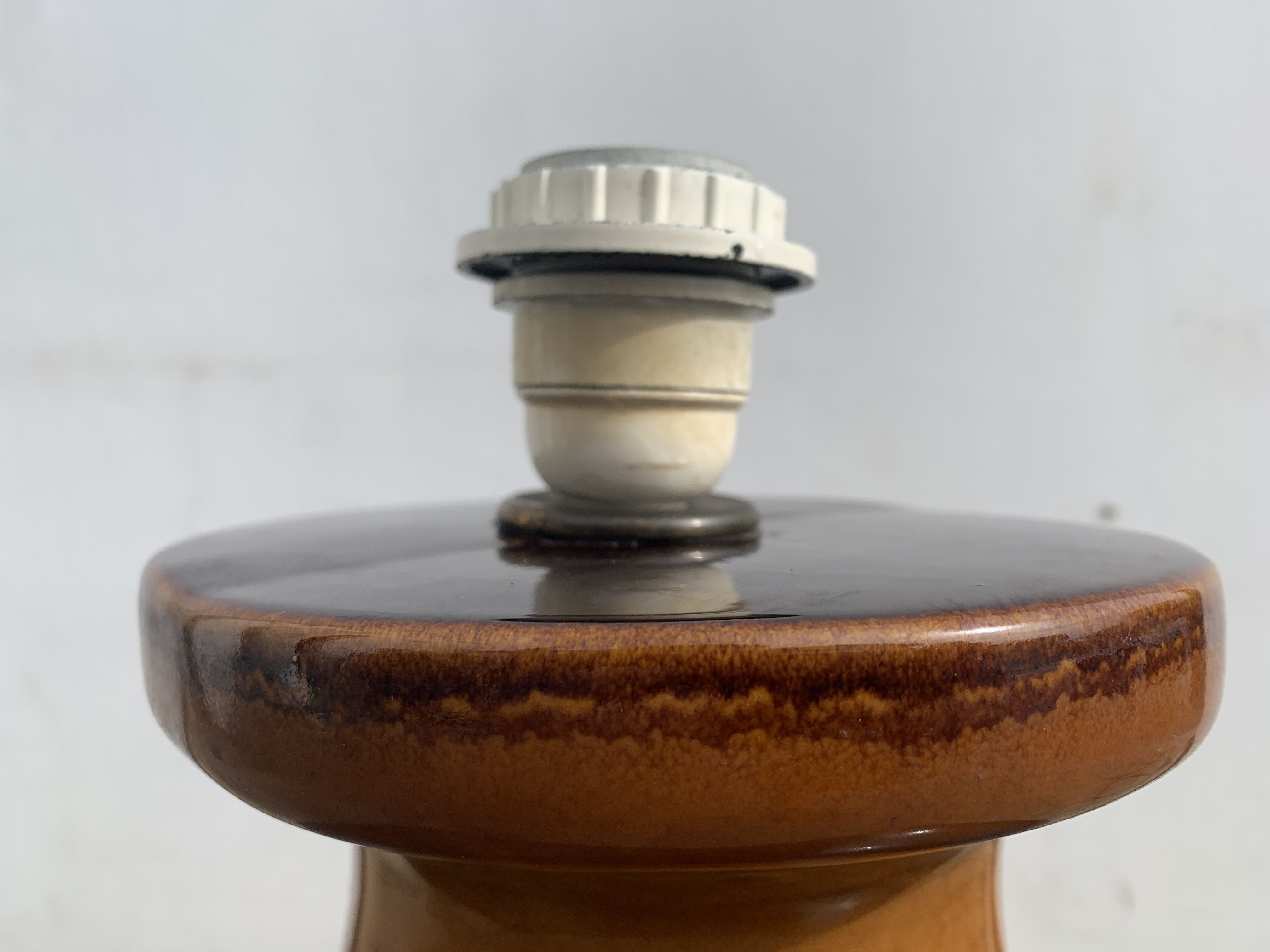 Cari Zalloni yellow brown ceramic lamp foot 1970