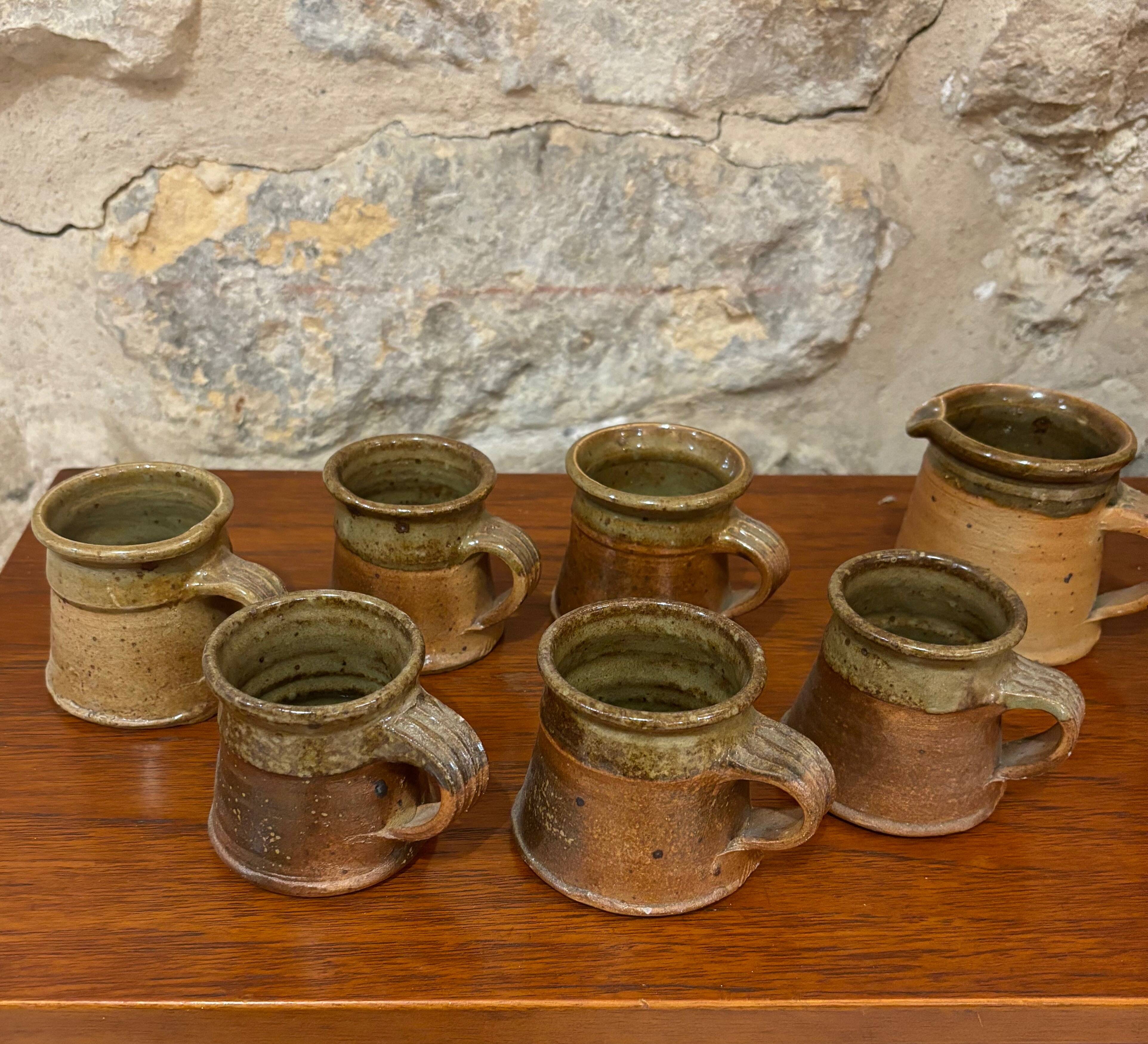 Stoneware coffee cups by Pierre Digan