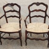 Pair of rustic Provençal armchairs