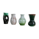 Set of 4 Accolay vases, signed ceramics, France, 1960s