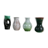 Set de 4 vases Accolay, céramiques signées, France années 60