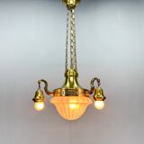 Art Noveau Brass Chandelier, Restored, Germany, 1920's