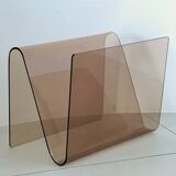 S-shaped magazine rack in altuglas by Michel Dumas, France, 1970s