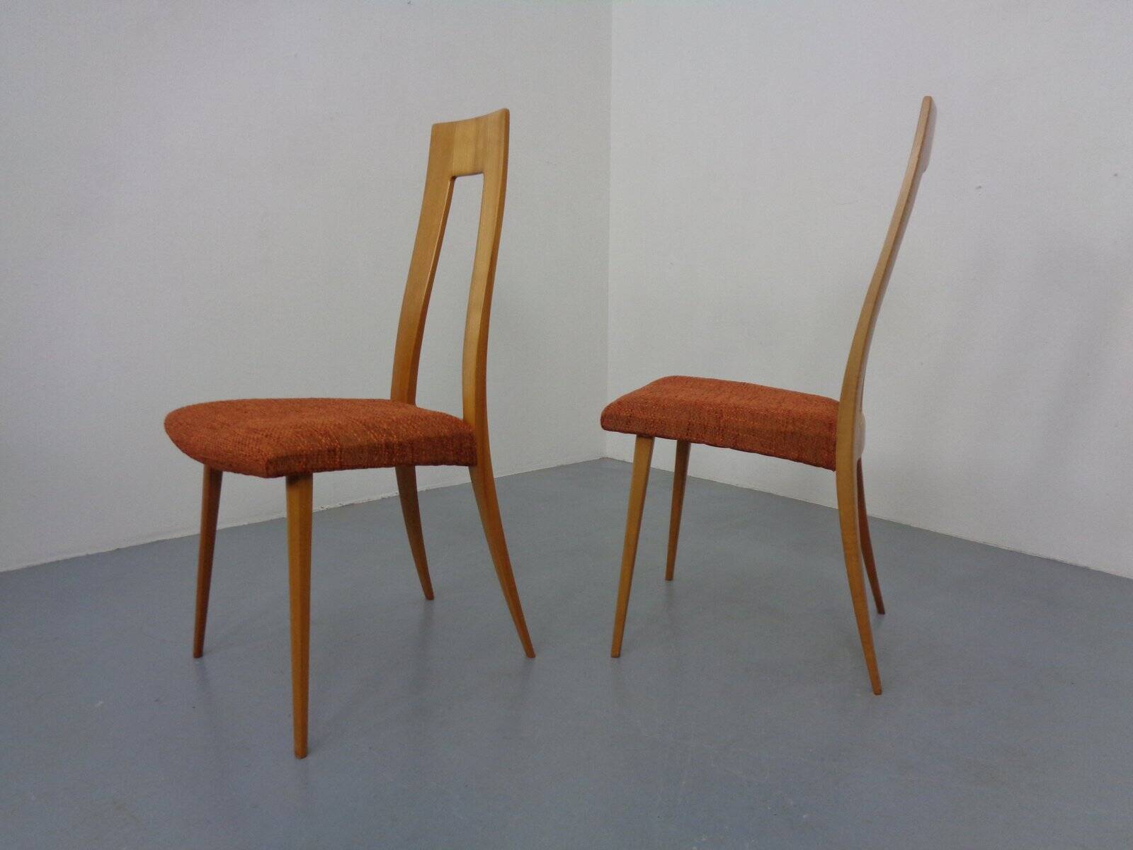 Cherry wood chairs by Ernst-Martin Dettinger, Germany, 1960s, set of 2.