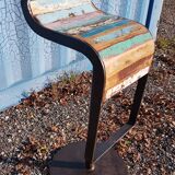 Bar stool design cast iron and wood