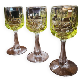 Lot de 3 verres en ouraline
