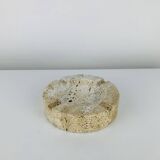 Round travertine ashtray, vintage