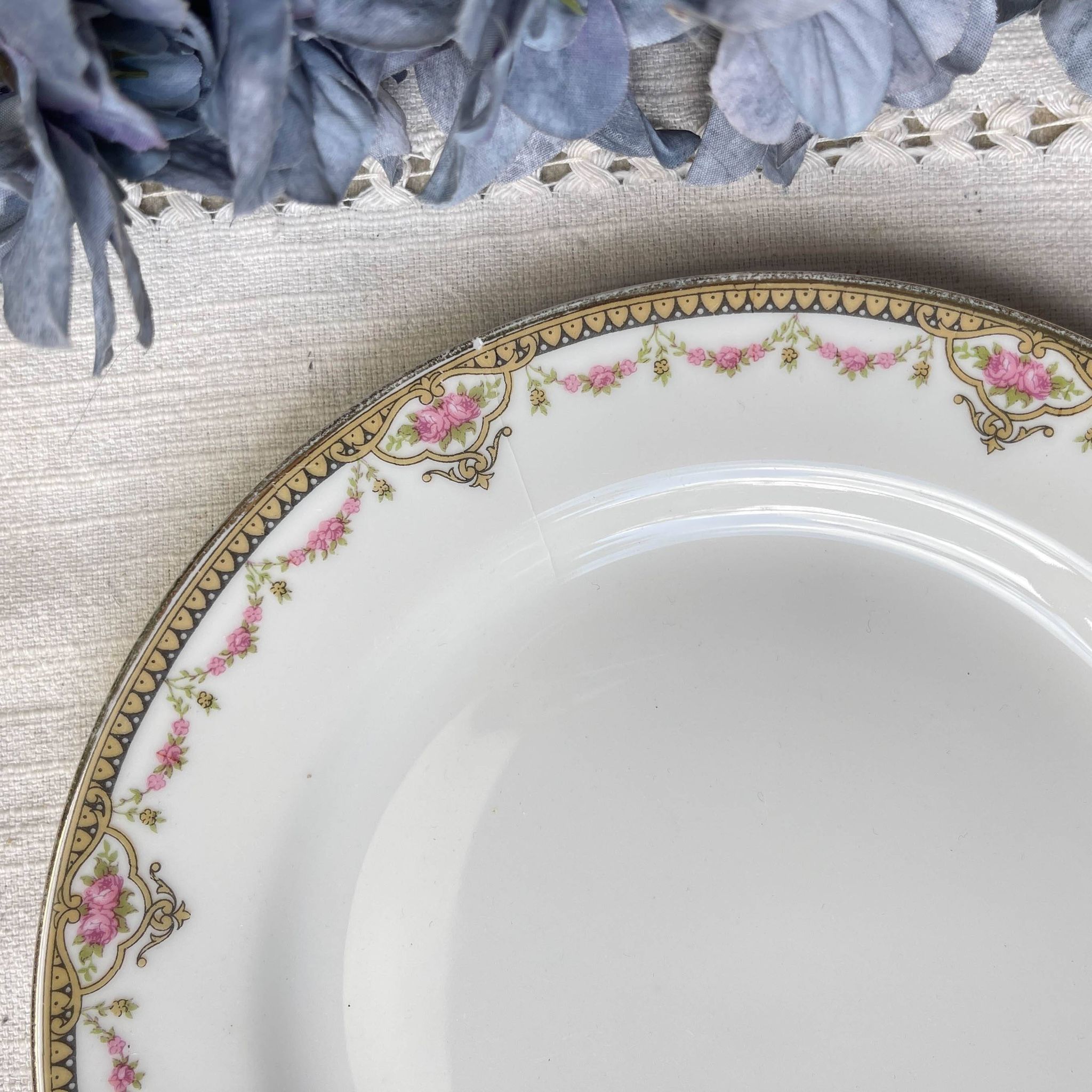 6 Mismatched Vintage French Porcelain Dessert Plates