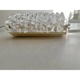 Pair of clear Murano glass wall sconces in the Barovier Art Deco style. Rostrato