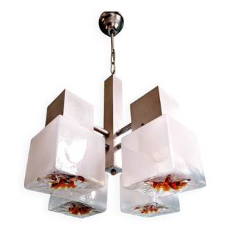 Lustre Mazzega cubique, style Space Age, années 70