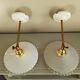 Paire d'appliques murales vintage en opaline