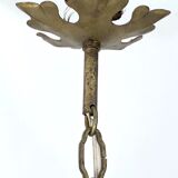 Mid-Century Maria Teresa crystal and brass large chandelier. Italy 1940s