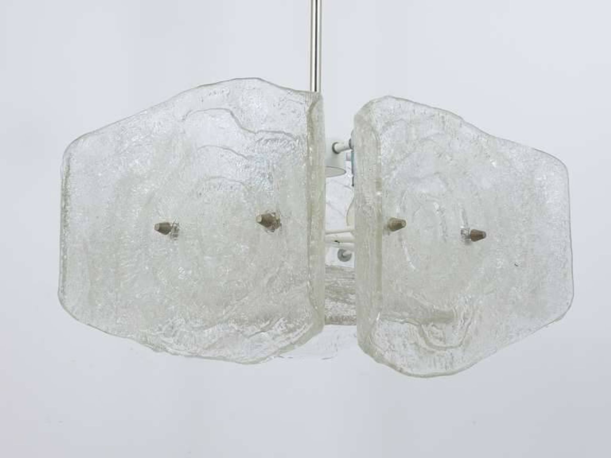 Frosted glass chandelier from the mid-century by J. T. Kalmar, Austria, 1960s.