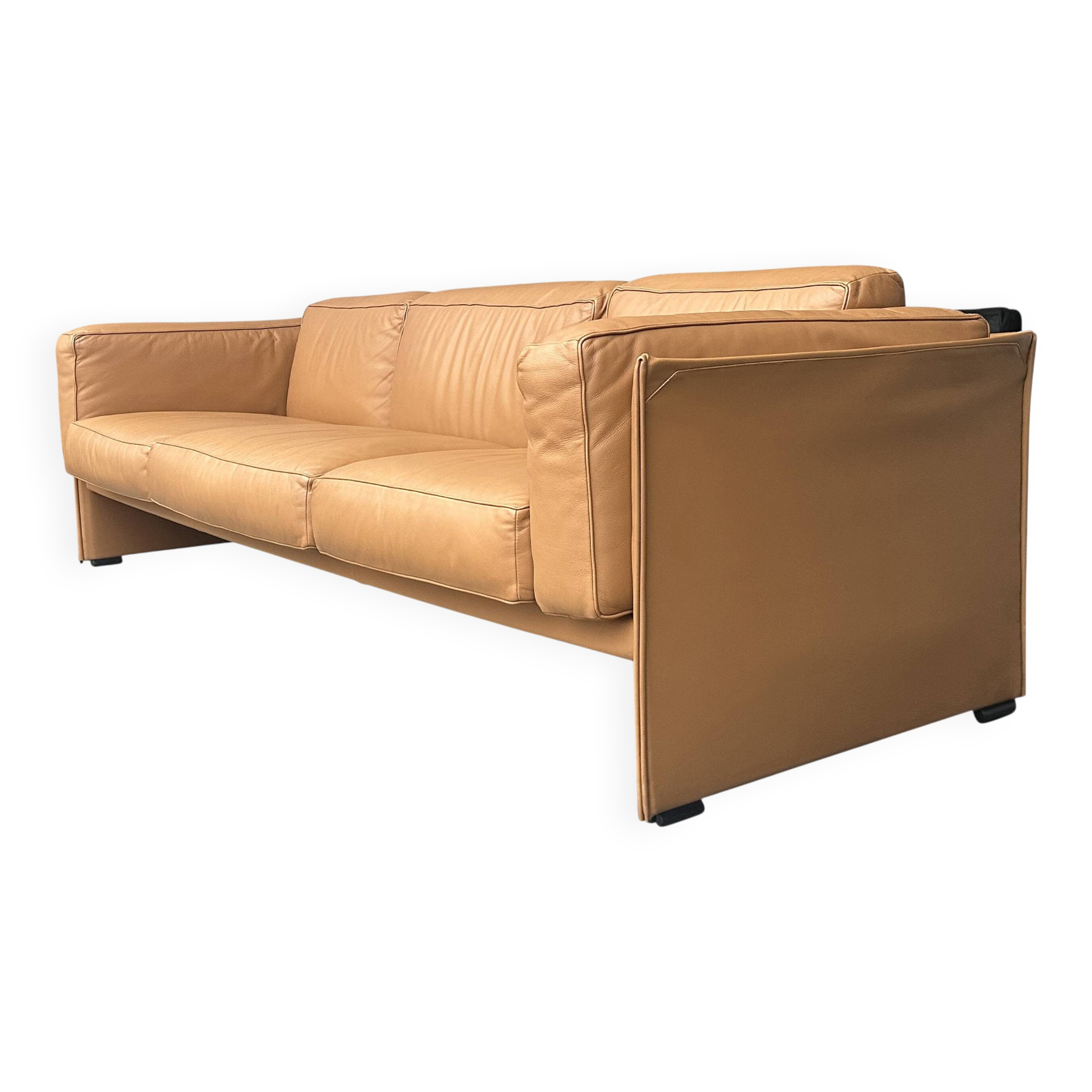 Canapé 3 places en cuir Duc de Mario Bellini pour Cassina années 1990