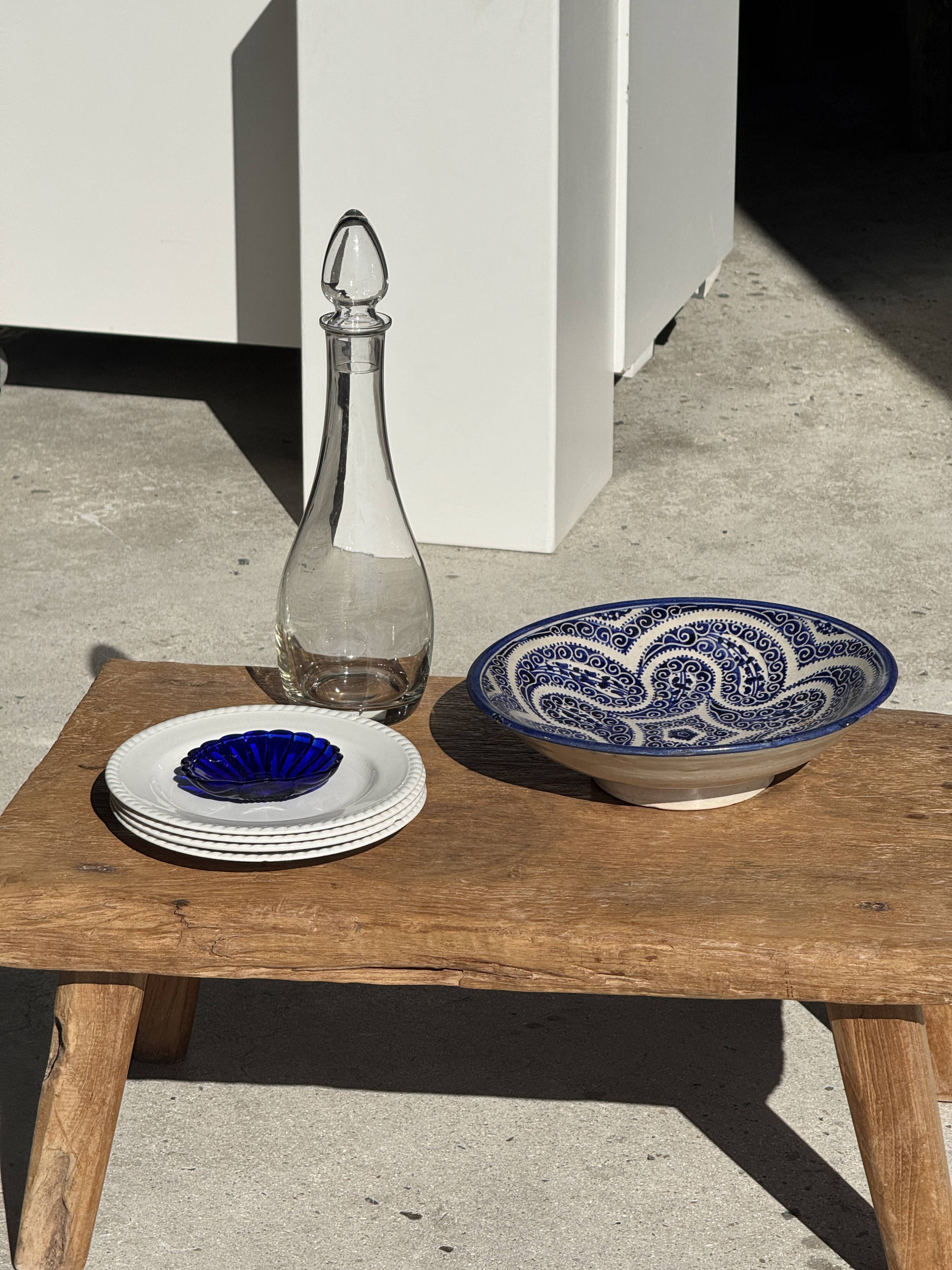 Coupe marocaine en céramique bleu de Fès D28