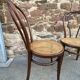pair of Fischel Thonet Nr 18 curved wood bistro chairs