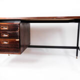 Desk in rosewood and legs in metal, of Danish design from the 1960s