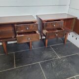 Pair of vintage 70s walnut bedside tables