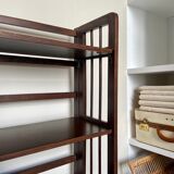 Dark wood folding bookcase 4 shelves