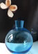 Blue glass ball vase (Portieux?) with tilting bottom