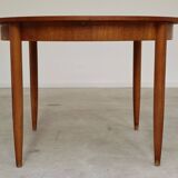 Round extending table, light oak, East Germany, 1960s
