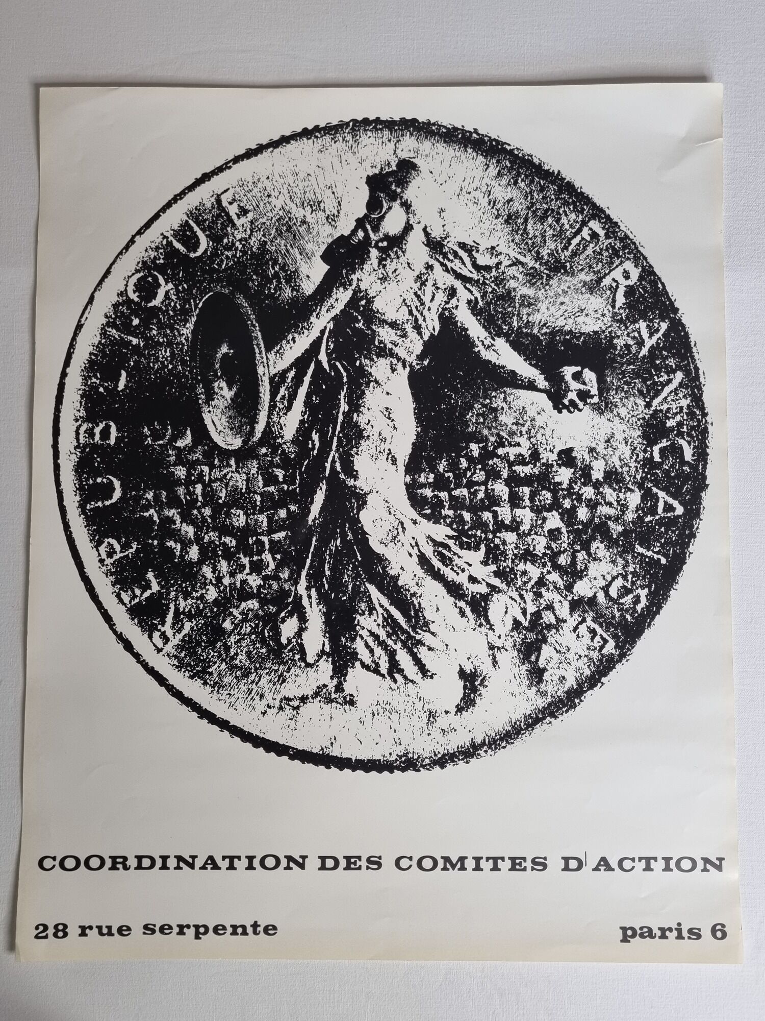 Original poster of May 68, "the sower" demonstrator, after Oscar Roty