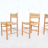 4 chairs Dordogne 60's Robert Sentou